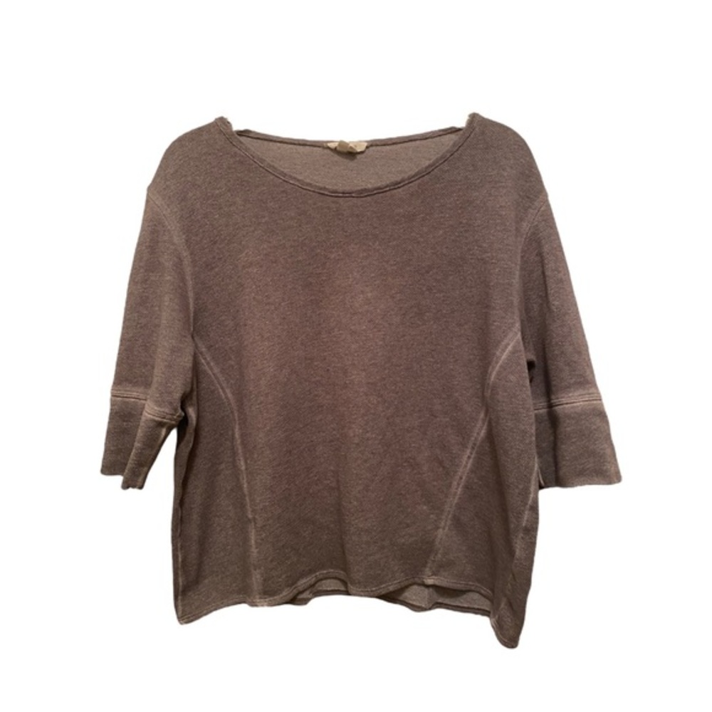 Helmut Lang Gray Oversized 3/4 Sleeve Top Size Small‎